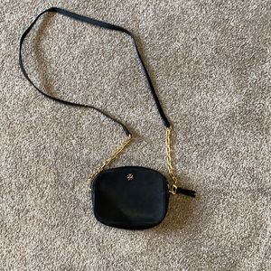 Small Tory Burch Camera Bag Black with Gold Hardware